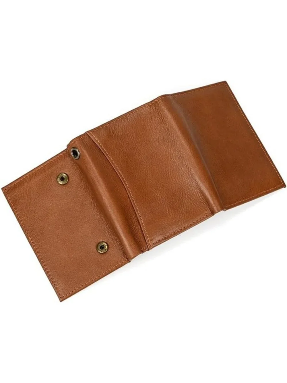 Genuine Leather Trifold Wallet with RFID Blocking & Chain for Bikers, Motorcycle
